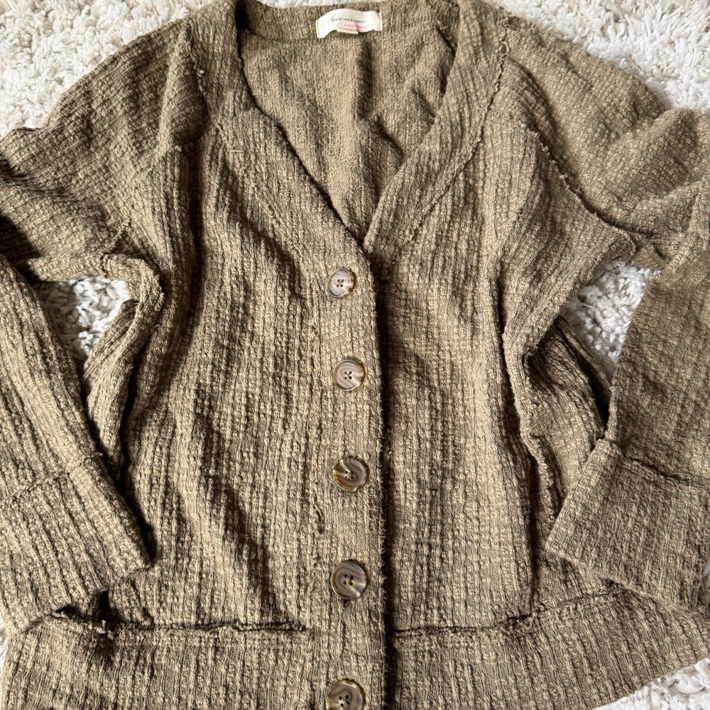 Vince Camuto Button-Up Knit Cardigan in Brown - Picture 3 of 4